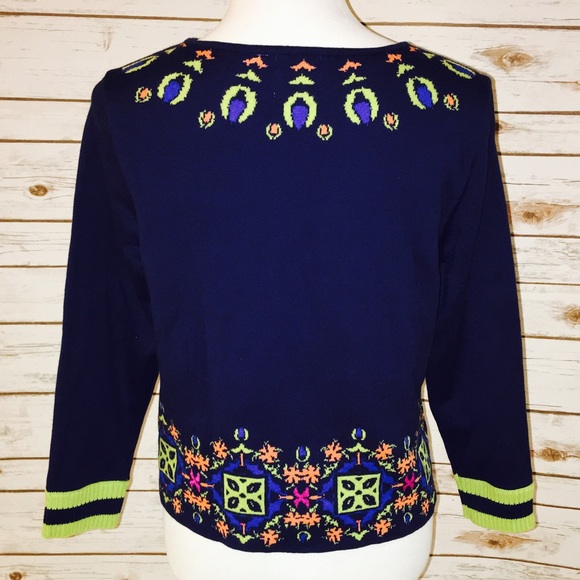 NWT Anthropologie Floral Intarsia Sweatshirt M - Picture 3 of 4