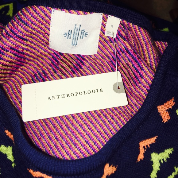 NWT Anthropologie Floral Intarsia Sweatshirt M - Picture 4 of 4