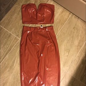 Mauve Latex Two Piece set