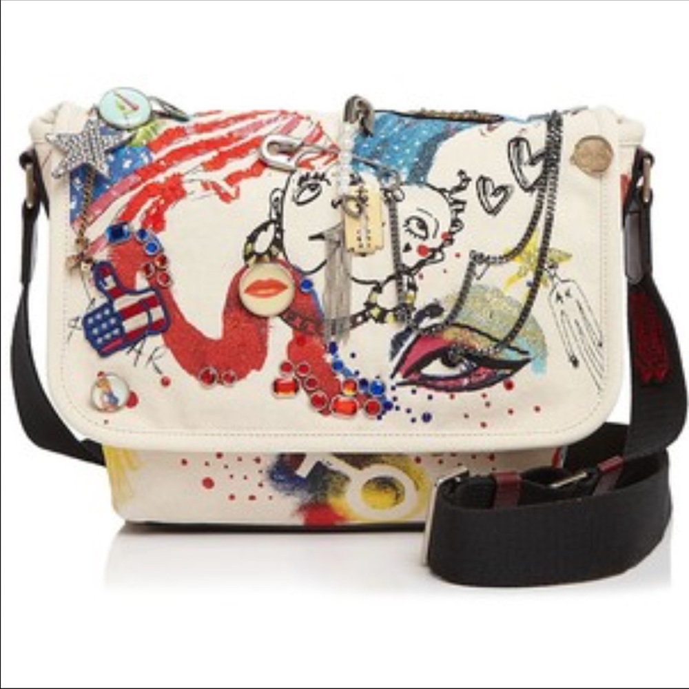 Collage Printed Canvas Messenger Crossbody