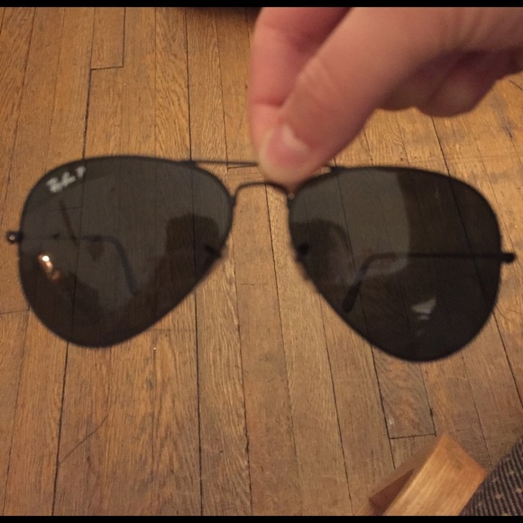 ray ban black POLARIZED aviators