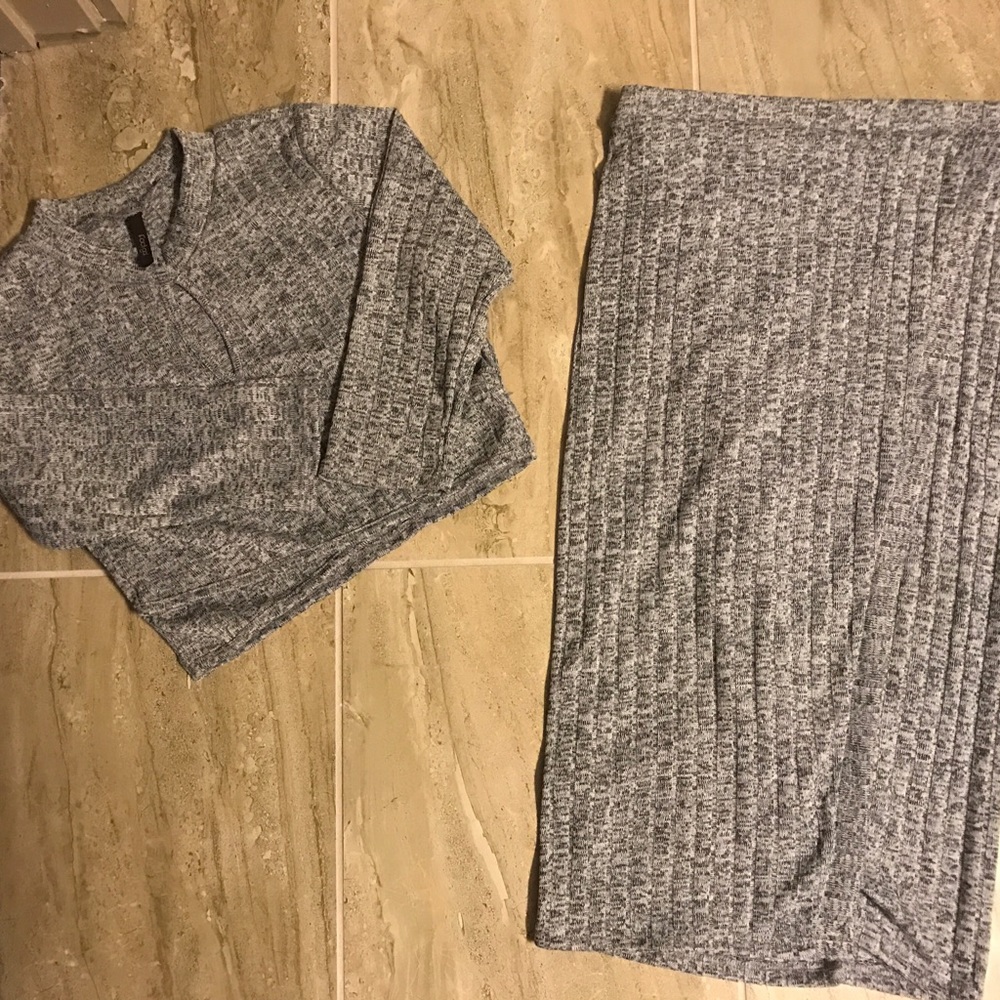 Grey sweater dress 2 piece