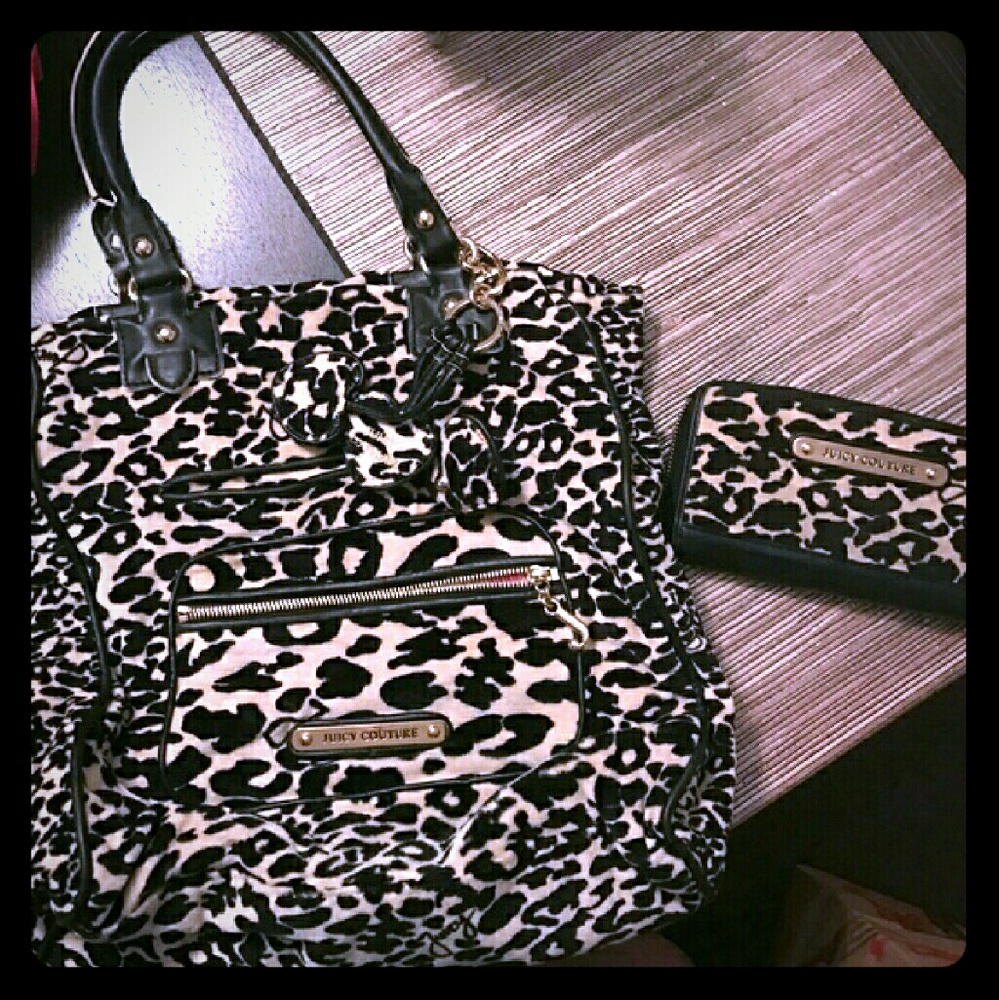 Juicy Couture Animal Print Purse & Wallet Set