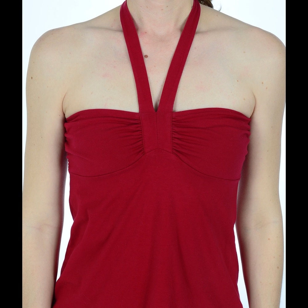 Loft red cotton halter top