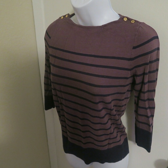 Striped 3/4 sleeves sweater - Picture 3 of 4