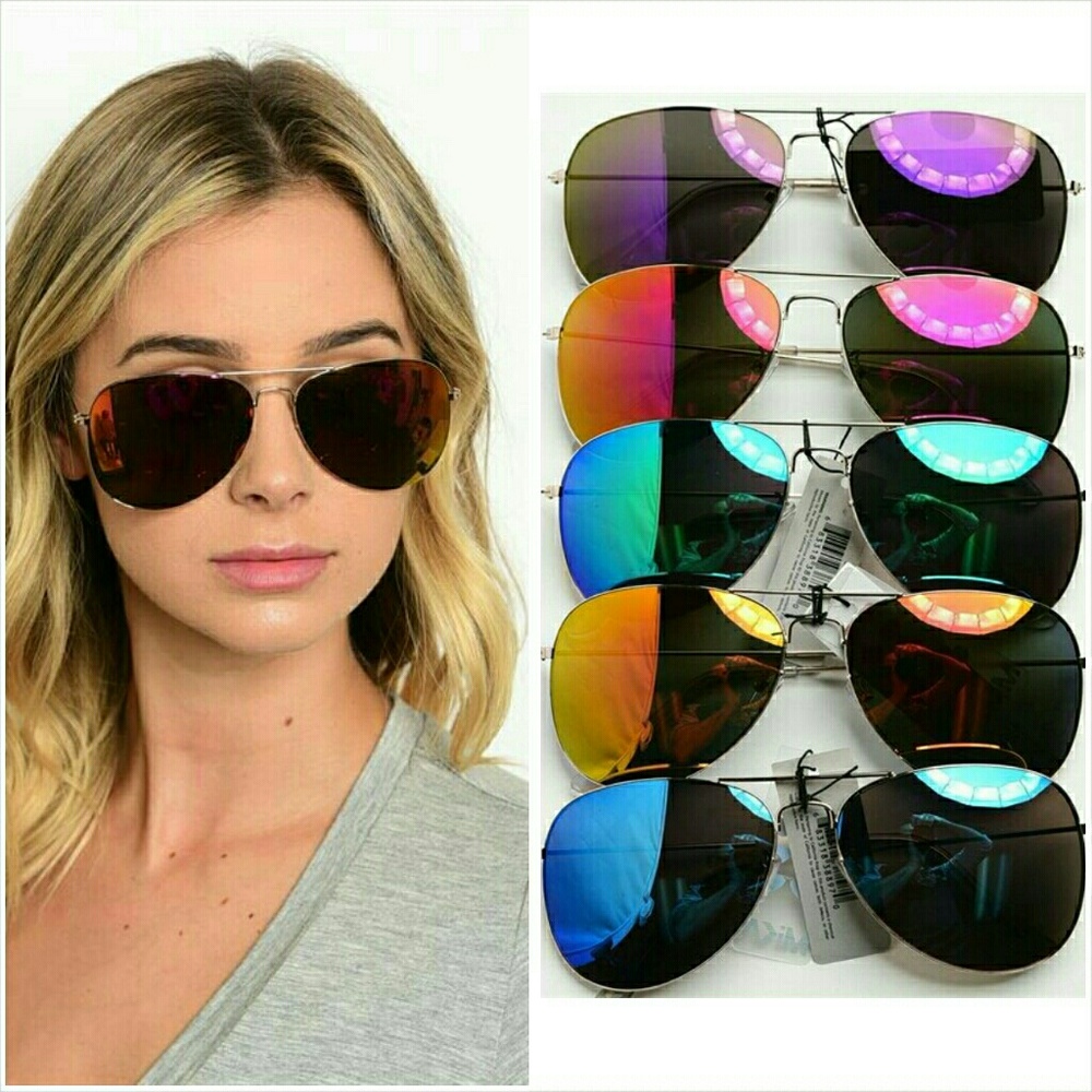 Mirrored aviator sunglases NWT - Picture 2 of 4