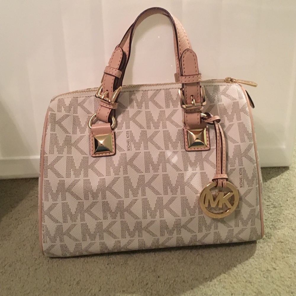 MK Grayson Vanilla Monogram Signature Satchel