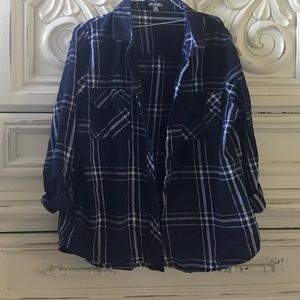 Blue and white flannel