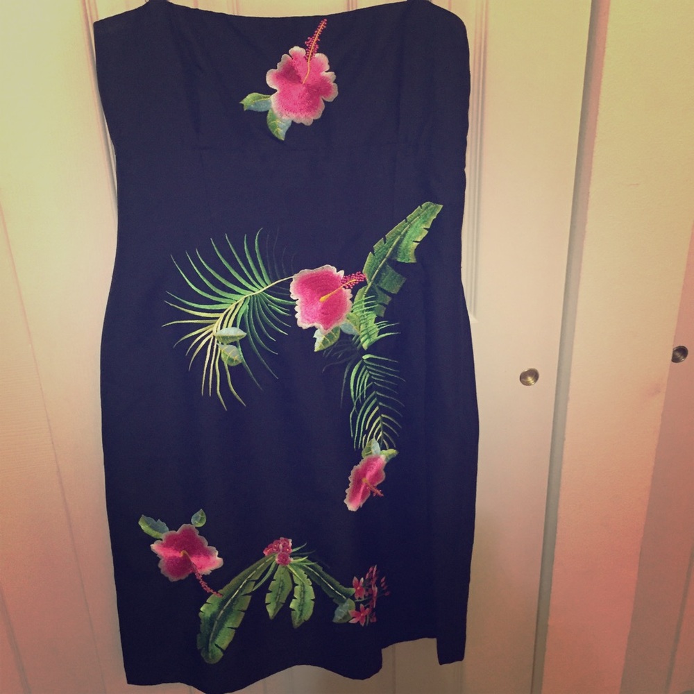 Black embroidered dress
