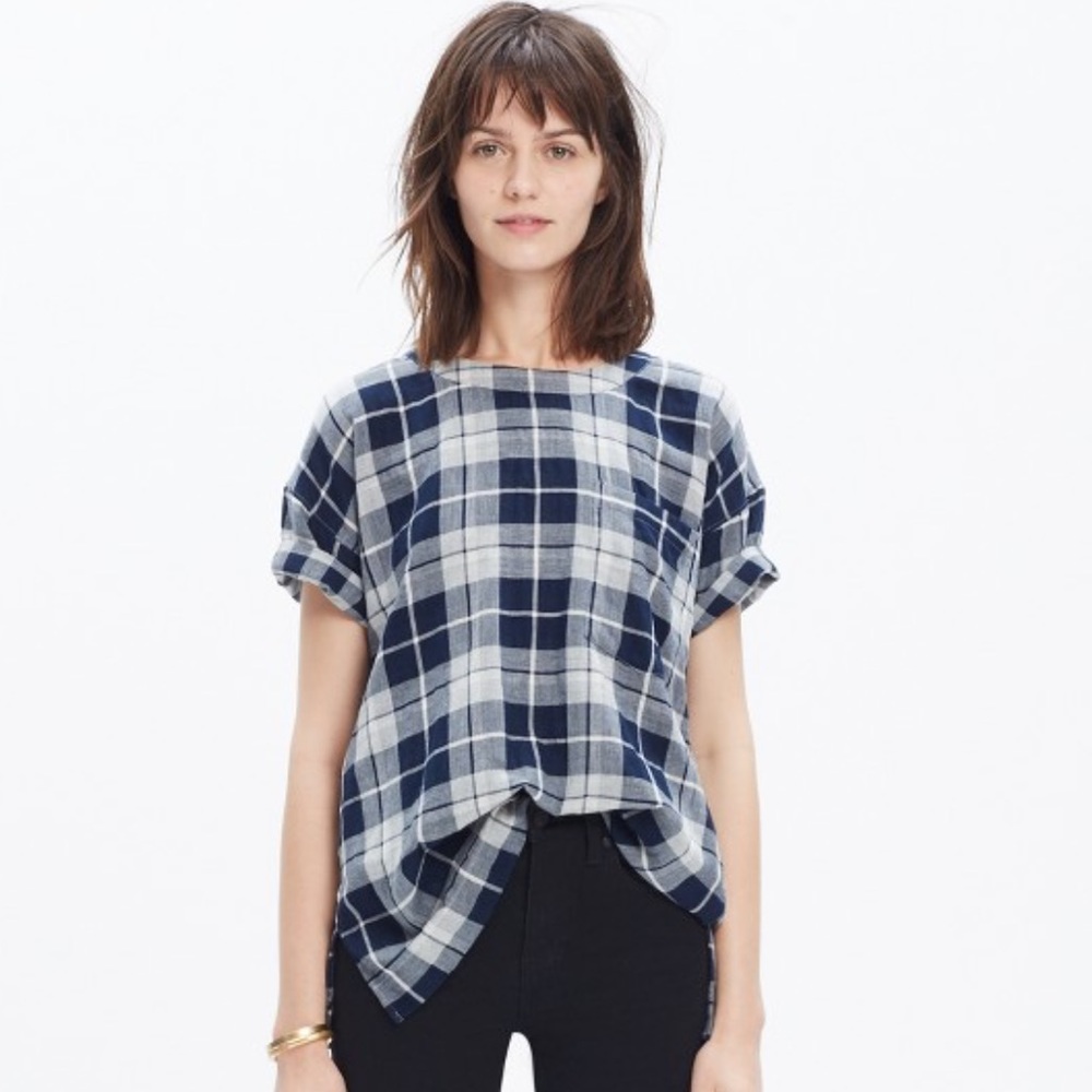 Madewell Oversized Tee in Emporia Plaid