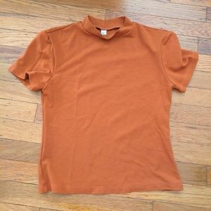 American Apparel Mock Neck Short Sleeve Shirt