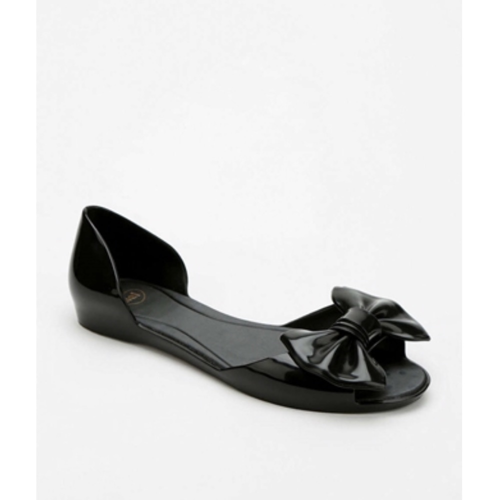 Mel By Melissa Shoes peep Toe Bow Flat Black 9