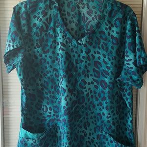 Jockey Leopard Scrub Top