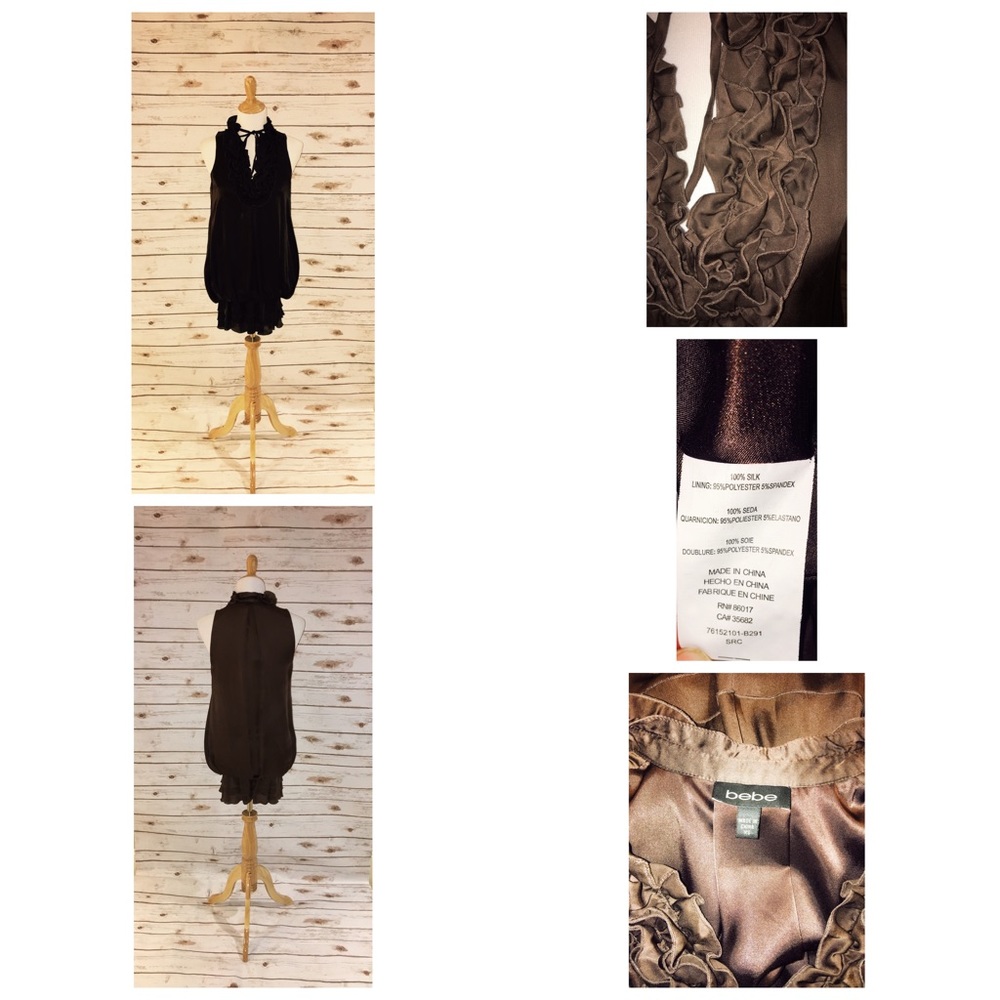 👡👡Bebe 100% Silk Brown Dress or Tunic XS👡👡