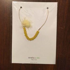 New Anais & I yellow pompom necklace