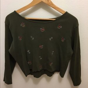 Cropped vintage floral top