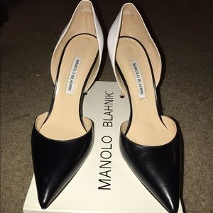 Manolo Blahnik Black and White Pumps