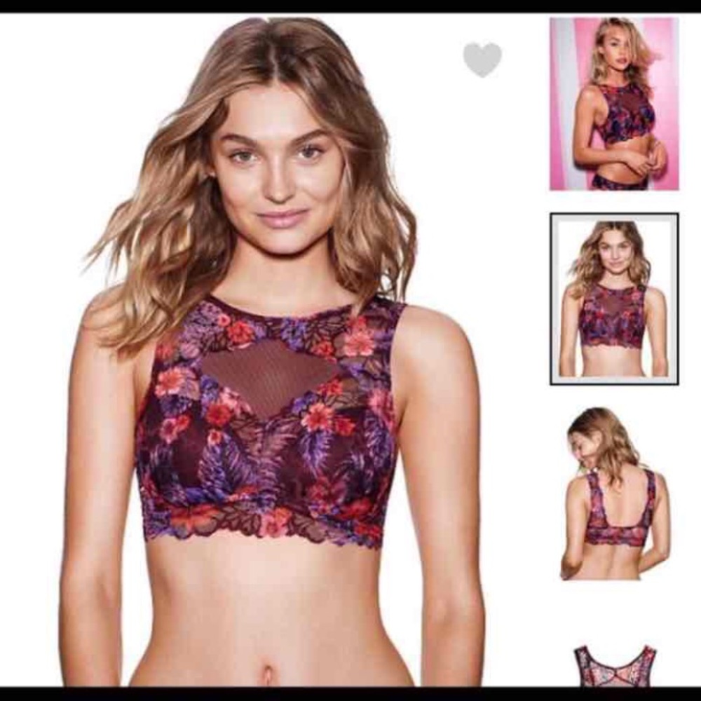 💞Victoria's Secret PINK Floral High neck bra 💞