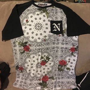 Neff shirt with bandanna design look and roses!