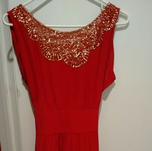 BCBG red silk dress