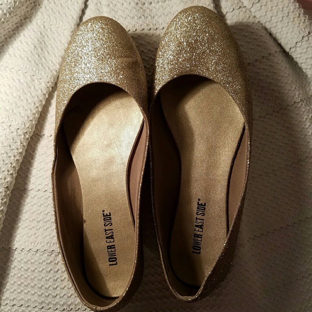 Gold Sparkle Flats