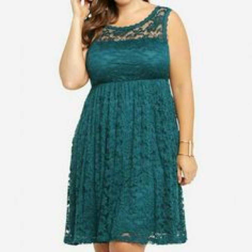 Torrid Green Lace Dress
