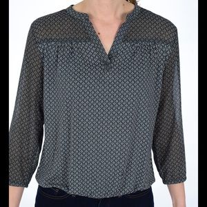 Loft blue arrow print blouse