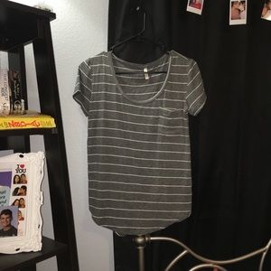 Grey and white Striped shirt