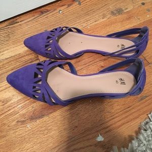 Indigo suede flats