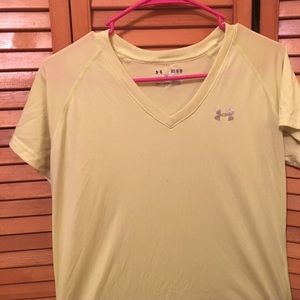 Highlighter yellow Under Armour V neck shirt