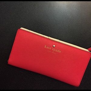 Beautiful pinkish red Kate spade purse/wallet