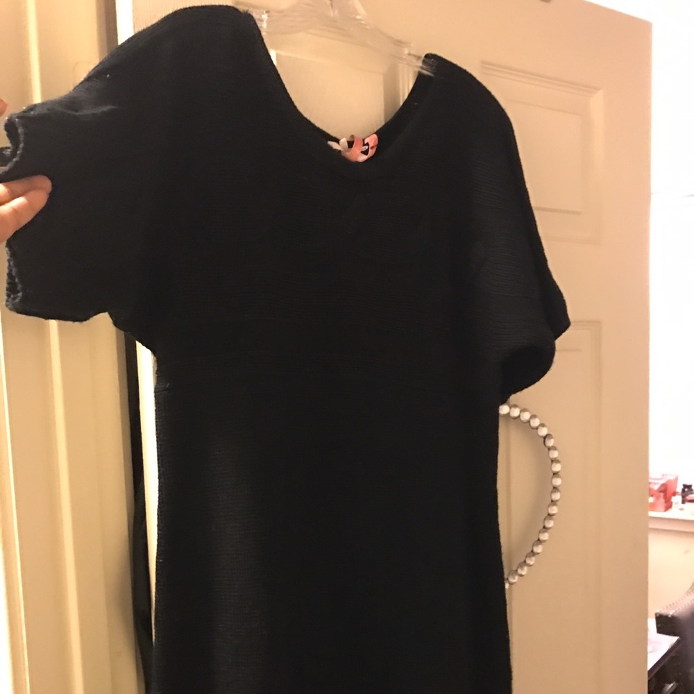 Black Knee length sweater dress