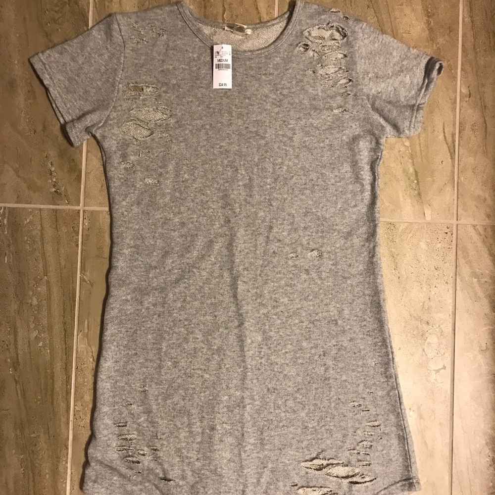 Distressed | Sweater material | grey dress