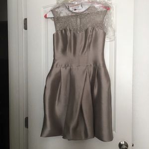 Vera Wang Mikado Corded Lace Dress