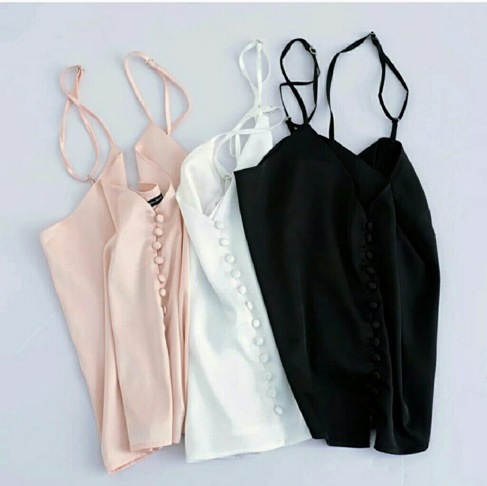 • silk cami with button down • - Picture 2 of 3