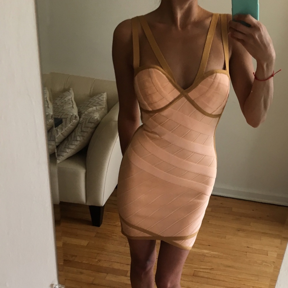 Stretta Bustier Trimmed 'Charlotte' Bandage dress