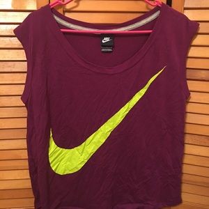 Purple and neon yellow Nike workout tank