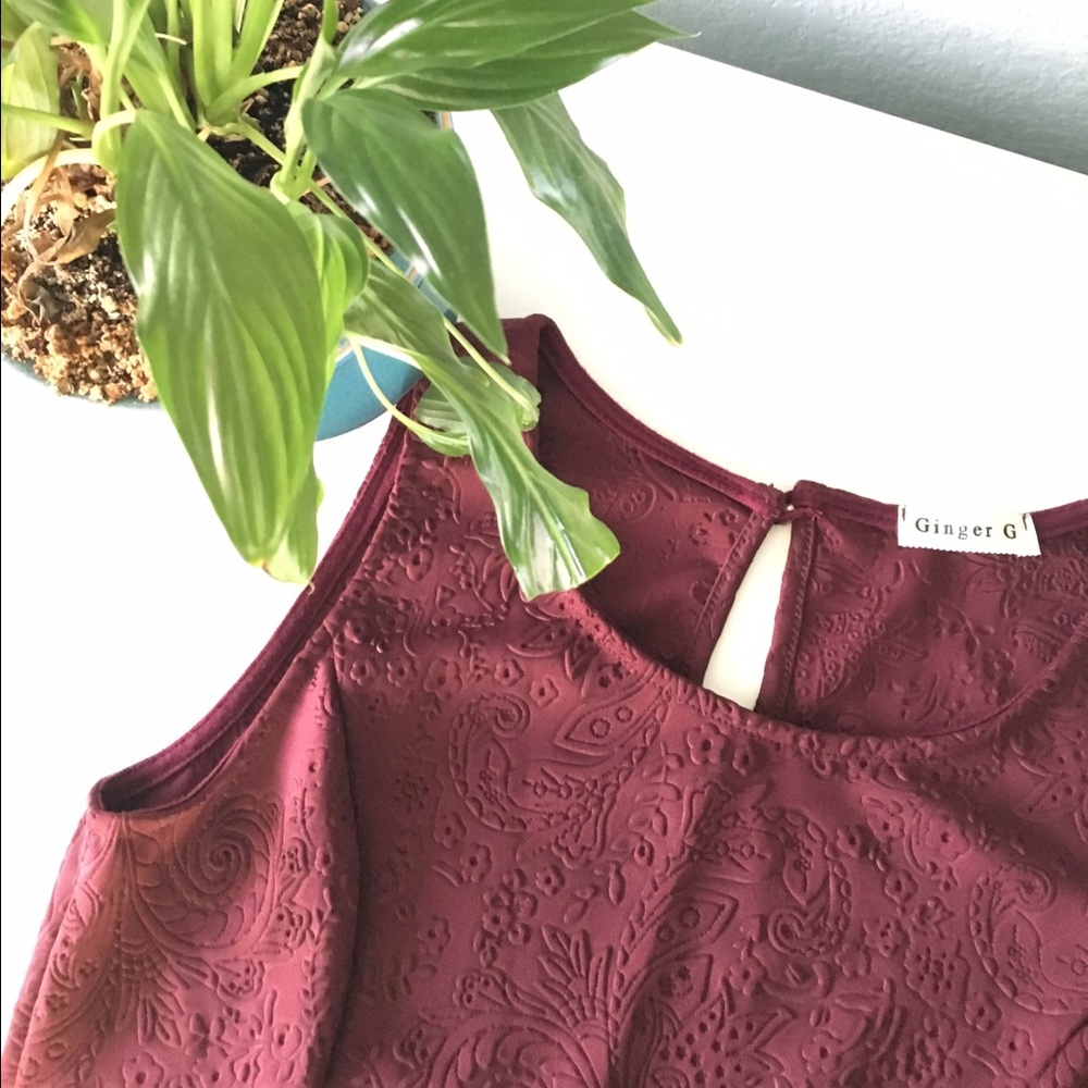 Maroon Peplum Top