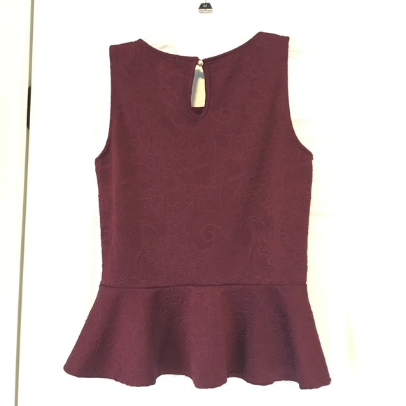Maroon Peplum Top - Picture 3 of 4