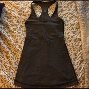 Gray lululemon tank top.