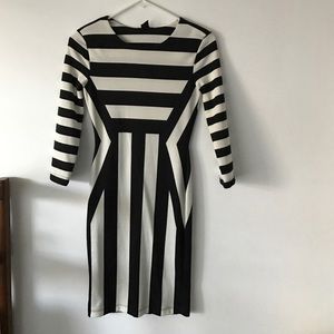 H&M bold, black & white bodycon dress