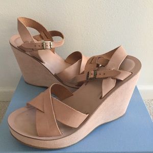 'Millennial Pink' Suede Platform Sandals SZ 9
