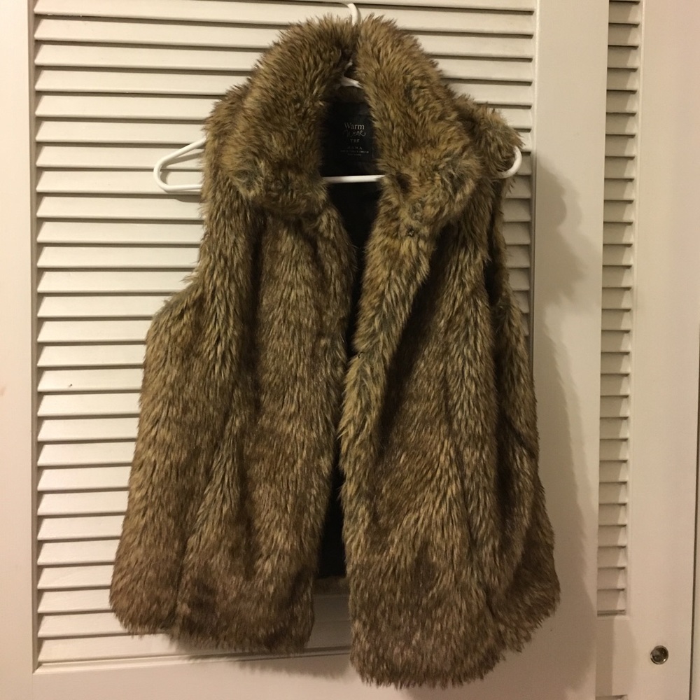 Faux fur vest, M, Zara
