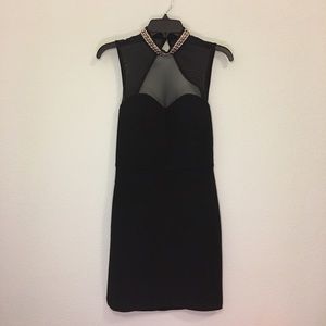 Open Back Jewel Neck Dress
