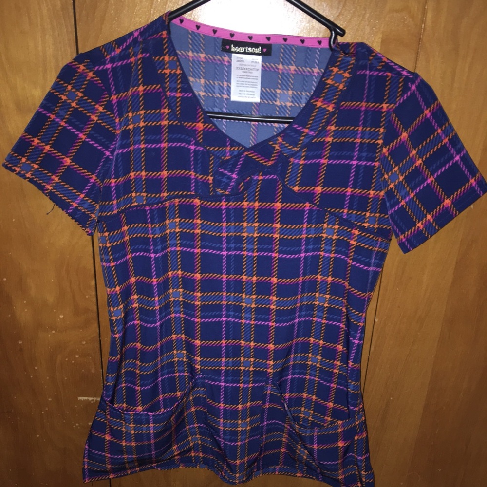 Heartsoul Brand plaid scrub top