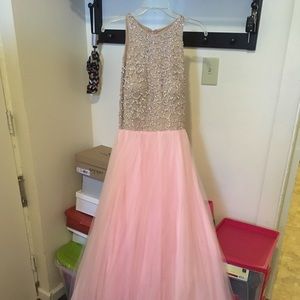 PROM DRESS: Beaded Floor Length Prom Dress