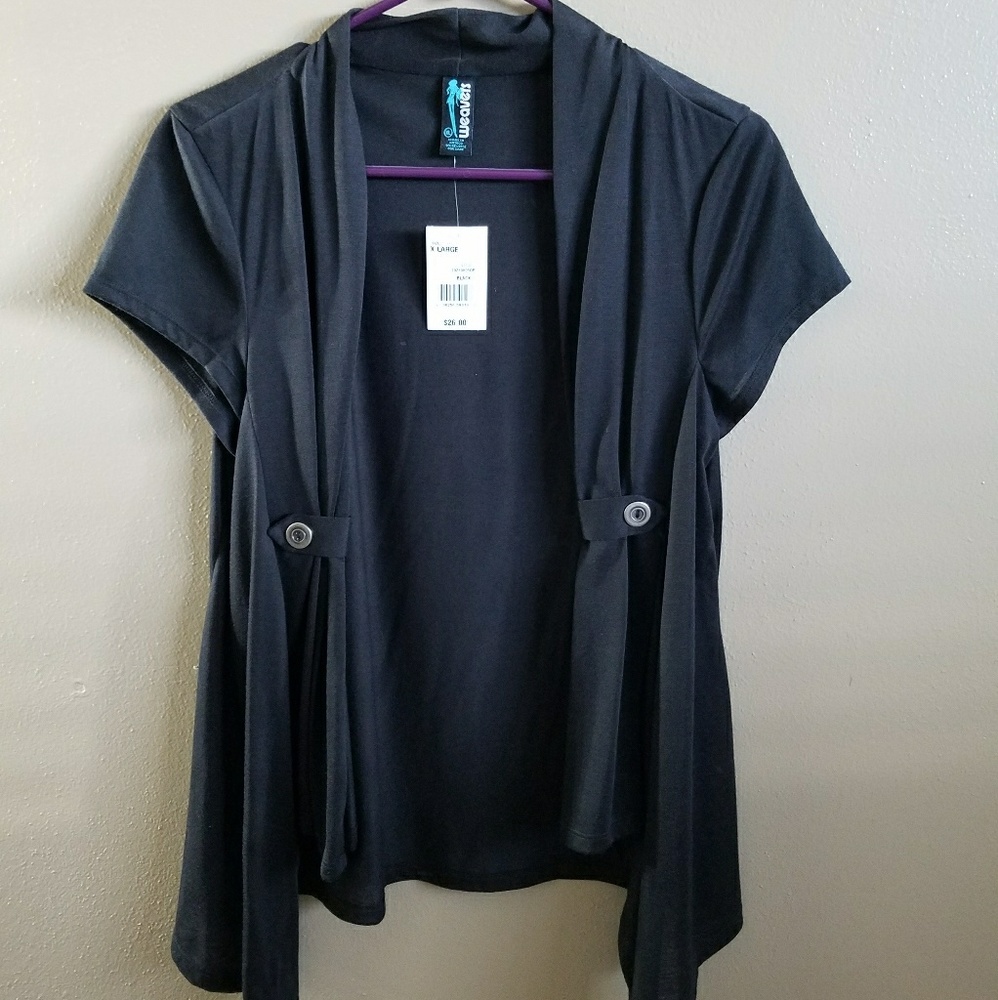 Black A line light weight jacket.