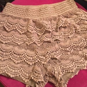 Charlotte Russe ruffled lace shorts