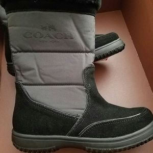 🌟Coach Sherman Suede Nylon Faux Shearling Boot