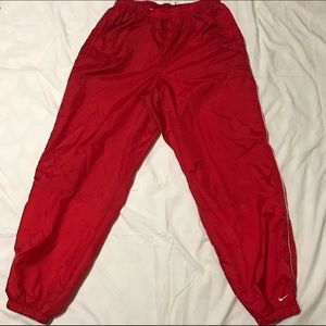 Red Vintage Nike Warm Up / Windbreaker Pants